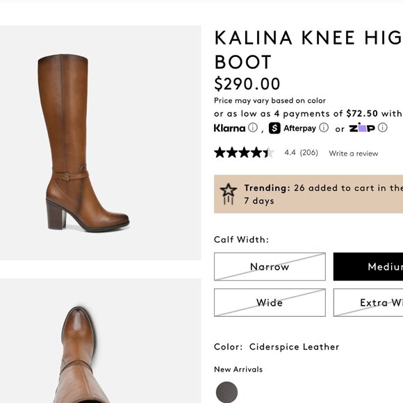 NIB NATURALIZER "KALINA" KNEE-HIGH BOOT "CIDER SPICE" BROWN 8 Wide - Picture 5 of 15